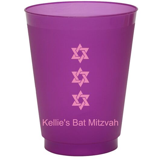 Star of David Row Colored Shatterproof Cups